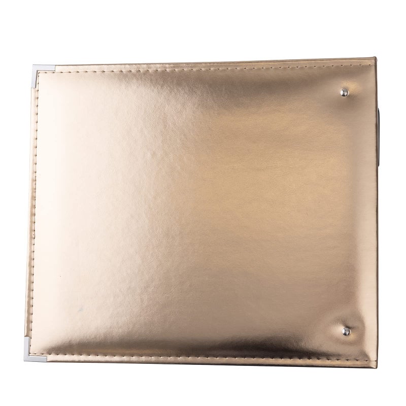 We R Memory Keepers 12x12 Gold Faux Leather Photo Album, Three Ring Binder, Protective Page Protectors, 5 Inserts, Scrapbooking Supplies - Image 4